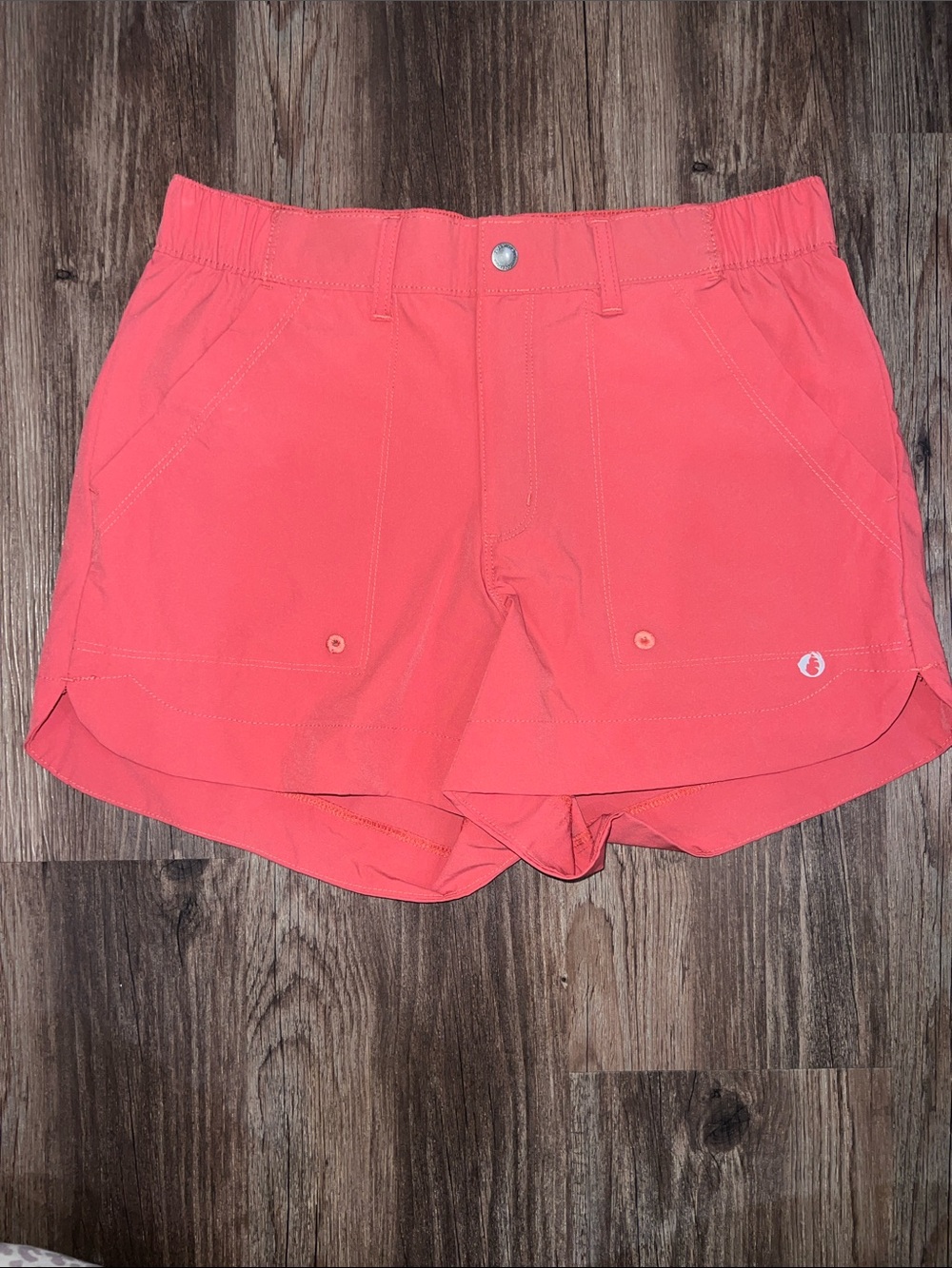 Women's Coral Athletic Shorts with Front Pockets
